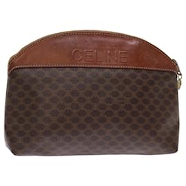 Céline-CELINE Custodia in tela macadam PVC marrone Auth bs14108-Marrone