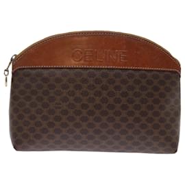 Céline-CELINE Custodia in tela macadam PVC marrone Auth bs14108-Marrone