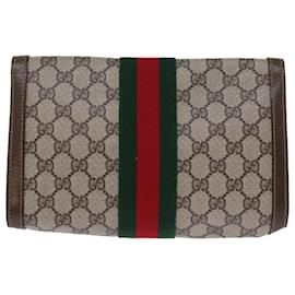 Gucci-GUCCI Pochette linea GG Supreme Web Sherry Beige 41 014 3087 25 Auth yk12462-Beige