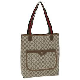 Gucci-GUCCI GG Supreme Web Sherry Line Tote Bag PVC Beige Red 40 02 003 Auth yk12529-Red,Beige