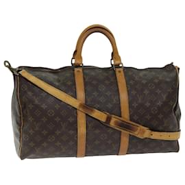 Louis Vuitton-LOUIS VUITTON Monogram Keepall Bandouliere 50 Boston Bag M41416 LV Auth 74177-Monogram