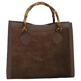 Gucci-Bolso tote de bambú GUCCI Ante marrón 002 2853 0260 0 Auth 75116-Castaño