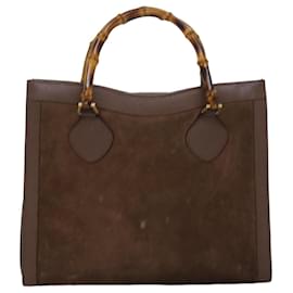 Gucci-GUCCI Bamboo Tote Bag Suede Brown 002 2853 0260 0 Auth 75116-Brown