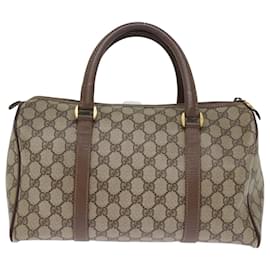 Gucci-GUCCI Borsa Boston GG Supreme PVC Beige 002 615 6842 Auth yk12423-Beige