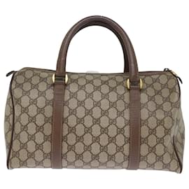 Gucci-GUCCI GG Supreme Boston Bag PVC Beige 002 615 6842 Auth yk12423-Beige