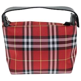 Burberry-BURBERRY Nova Check Custodia a mano in nylon rosso Auth yk12413-Rosso