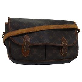 Borsa a tracolla LOUIS VUITTON Monogram Gibeciere MM M42247 LV Auth bs14301 Monogramma