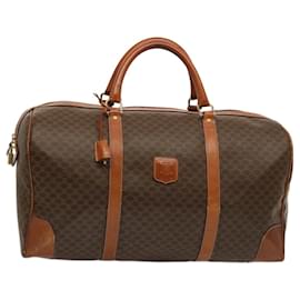 Céline-CELINE Macadam Canvas Boston Bag PVC Brown Auth ki4461-Brown