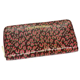 Louis Vuitton-Cartera larga LOUIS VUITTON Vernis Leopard Zippy Cartera larga Rosa M91477 Auth bs14311-Rosa