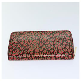 Louis Vuitton-LOUIS VUITTON Vernis Leopard Zippy Wallet Long Wallet Pink M91477 Auth bs14311-Pink