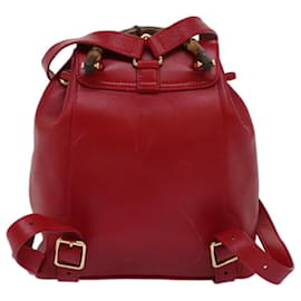 Gucci-GUCCI Bambus Rucksack Leder Rot 003 2852 0030 0 Auth mr165-Rot