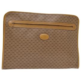 Gucci-GUCCI GG Supreme Documents case Briefcase PVC Beige 015 399 0282 Auth bs14105-Beige