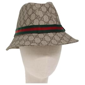 Gucci-GUCCI GG Supreme Web Sherry Line Cappello PVC M Beige Rosso Verde Auth yk12592-Rosso,Beige,Verde