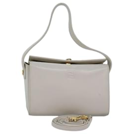 Fendi-Bolso de mano FENDI Cuero 2way Blanco Auth yk12624-Blanco