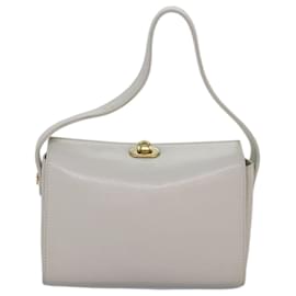Fendi-FENDI Hand Bag Leather 2way White Auth yk12624-White