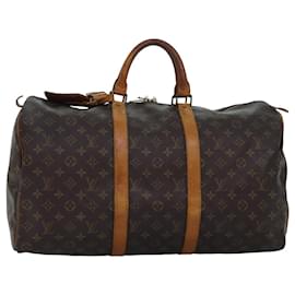 Louis Vuitton-LOUIS VUITTON Monogramm Keepall 50 Boston Tasche M41426 LV Auth 75089-Monogramm