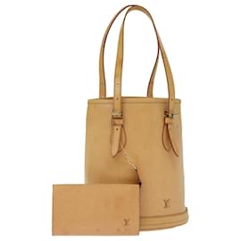 Louis Vuitton-LOUIS VUITTON Nomad Leder Bucket PM Umhängetasche Beige M85001 LV Auth bs14310-Beige