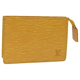 Louis Vuitton-LOUIS VUITTON Epi Poche Toilette 15 Bolsa Amarelo LV Auth 75004-Amarelo