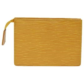 Louis Vuitton-LOUIS VUITTON Epi Poche Toilette 15 Bolsa Amarelo LV Auth 75004-Amarelo