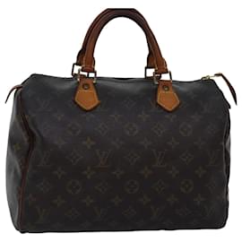 Louis Vuitton-LOUIS VUITTON Monogramm Speedy 30 Handtasche M41526 LV Auth 74090-Monogramm