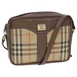 Autre Marque-Burberrys Nova Check Shoulder Bag Canvas Beige Auth bs14325-Beige