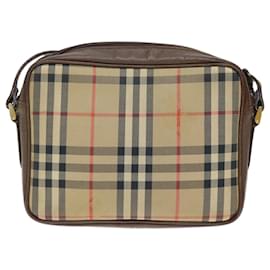 Autre Marque-Burberrys Nova Check Bolso de hombro Lona Beige Auth bs14325-Beige