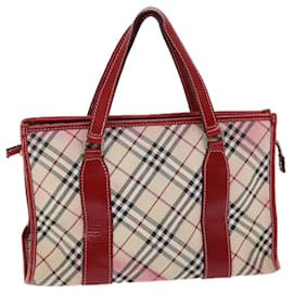 Burberry-BURBERRY Nova Check Blue Label Handtasche Canvas Beige Auth bs14288-Beige