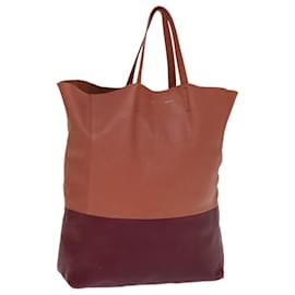 Céline-Borsa tote orizzontale CELINE Cabas in pelle bordeaux arancione Auth ar11846-Altro,Arancione