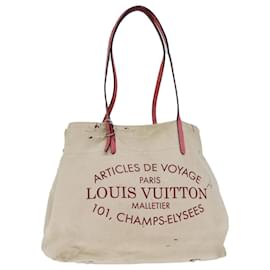 Louis Vuitton-LOUIS VUITTON Cabas MM Sacola Lona Rosa Coraille M94502 Autenticação de LV 74101-Rosa,Outro