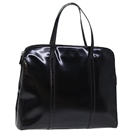 Prada-Bolsa PRADA em couro envernizado preto Auth bs14088-Preto