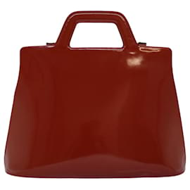 Salvatore Ferragamo-Salvatore Ferragamo Hand Bag Patent leather 2way Orange Auth 73990-Orange