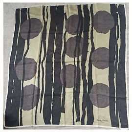 Sciarpa in seta Lanvin Jeanne Marrone Verde Marrone Verde