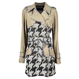 Chanel-9K$ Manteau trench en tweed avec la couverture Vogue la plus rare-Beige