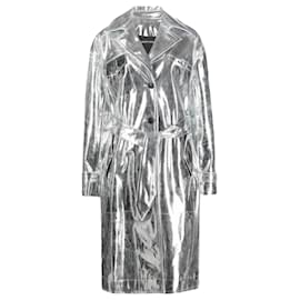 Autre Marque Runway Silver Coat Polyester Size 38 Silvery