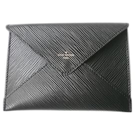Louis Vuitton-LOUIS VUITTON Black Epi Leather Snap Pochette NEW-Black