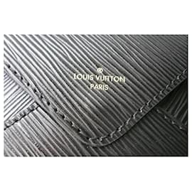 Louis Vuitton-LOUIS VUITTON Black Epi Leather Snap Pochette NEW-Black
