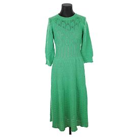 Eric Bompard vestido de algodão Verde