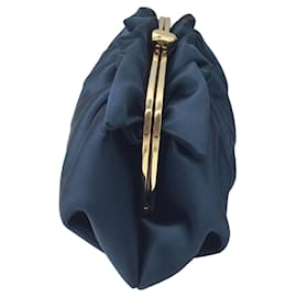 Autre Marque-Lafayette 148 New York Dark Teal Satin Clutch-Blue