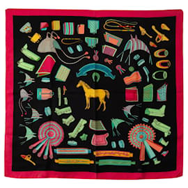 Hermès-Black Hermès Albums De Colportage Silk Scarf Scarves-Black