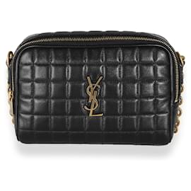 Saint Laurent-Minibolso para cámara Cassandre de piel de cordero negro de Saint Laurent-Negro