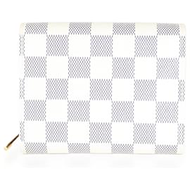 Louis Vuitton-Carteira Louis Vuitton Damier Azur Canvas Joey-Branco