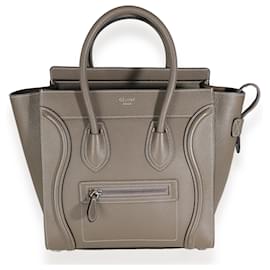 Céline-Micro Bagagli Tote Celine Souris in pelle di vitello bottalata-Grigio