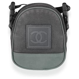 Chanel-Chanel Sports Line Mini CC Umhängetasche aus schwarzem Canvas-Schwarz,Grün