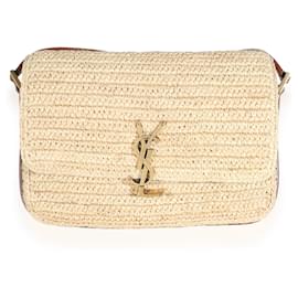 Saint Laurent-Saint Laurent Beige Raffia Small Solferino-Beige