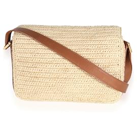 Saint Laurent-Saint Laurent Beige Raffia Small Solferino-Beige