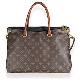 Louis Vuitton-Louis Vuitton Pallas MM aus schwarzem Canvas mit Monogramm-Braun,Schwarz