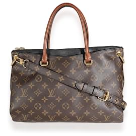 Louis Vuitton-Louis Vuitton Pallas MM aus schwarzem Canvas mit Monogramm-Braun,Schwarz