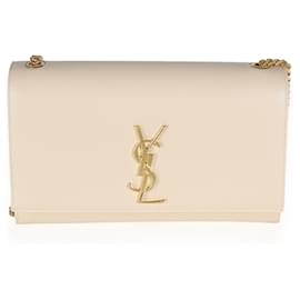 Saint Laurent-Saint Laurent Bolso mediano Kate con cadena Grain De Poudre en beige oscuro-Beige