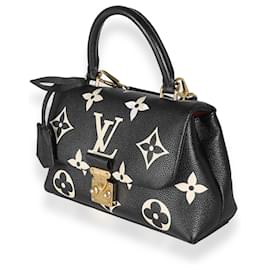 Louis Vuitton-Louis Vuitton Preto Bege Gigante Empreinte Madeleine BB-Preto,Bege