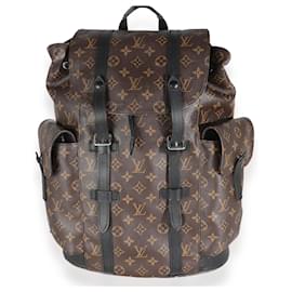 Louis Vuitton-Zaino Christopher in tela Macassar con monogramma Louis Vuitton-Marrone